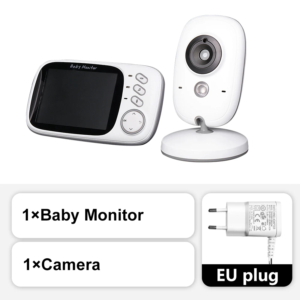 New 3.5” Video Baby Monitor Night Vision Security Cam 2.4G Mother Kid 2 Way Audio Talk Video Surveillance Cam With Temperature – Baby Monitor Add EU 3