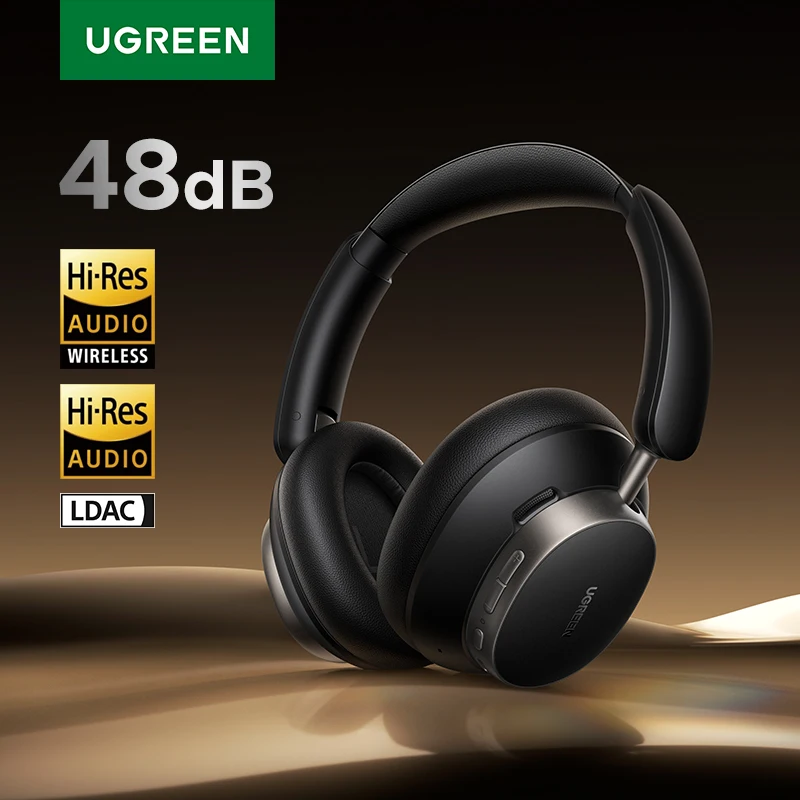 UGREEN Studio Pro 48dB ANC Wireless Headphones Over Ear Bluetooth Earphones Active Noise Cancellation Hi-Res LDAC 120h Playtime 5