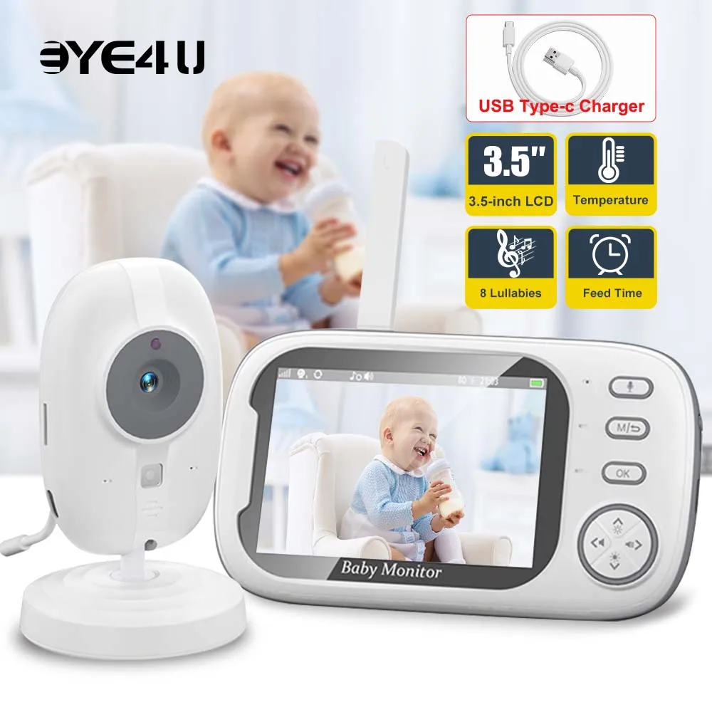 New 3.5” Video Baby Monitor Night Vision Security Cam 2.4G Mother Kid 2 Way Audio Talk Video Surveillance Cam With Temperature 5