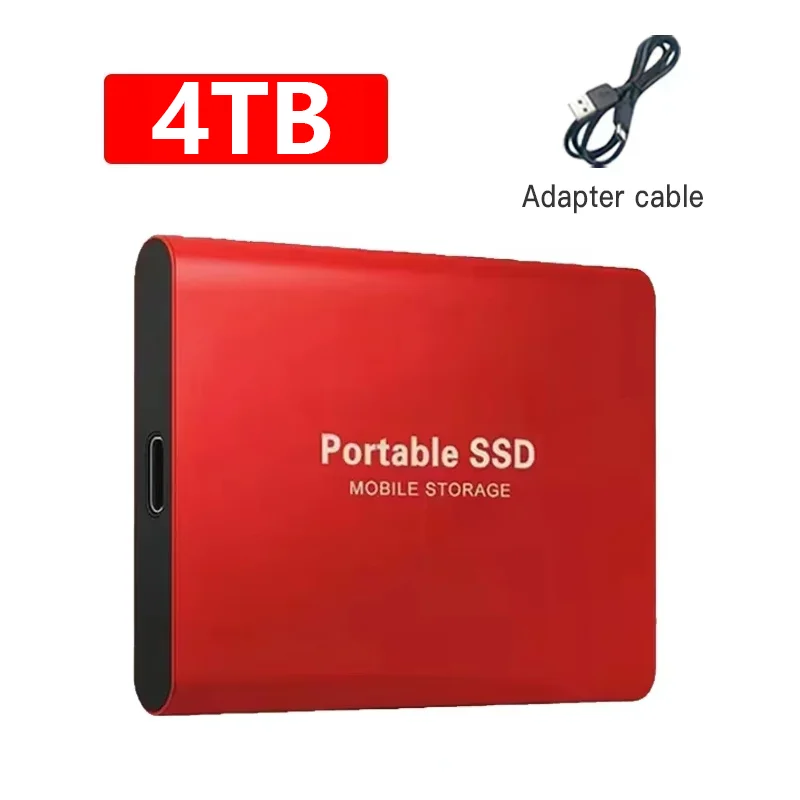 External Hard Drive 1TB Portable SSD 2TB External Solid State Drive USB 3.1/Type-C Hard Disk High-Speed Storage for PC/Mac/Phone – Red 4TB 11