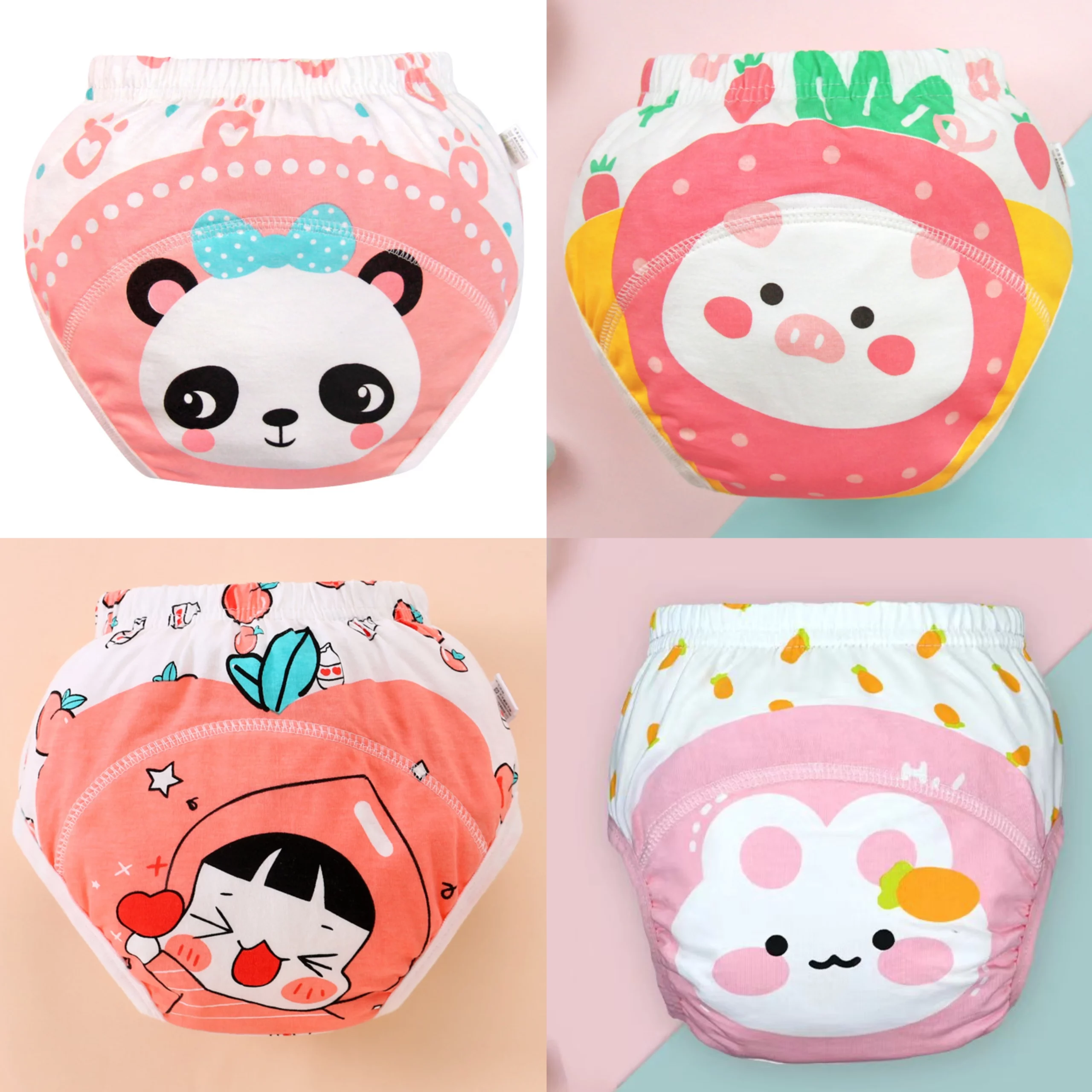 4PCS Baby Waterproof Diapers Pee Shorts Underwears Reusable Soft Ecological Cotton Toddler Potty Training Pants For Boys Girls - Q06 3