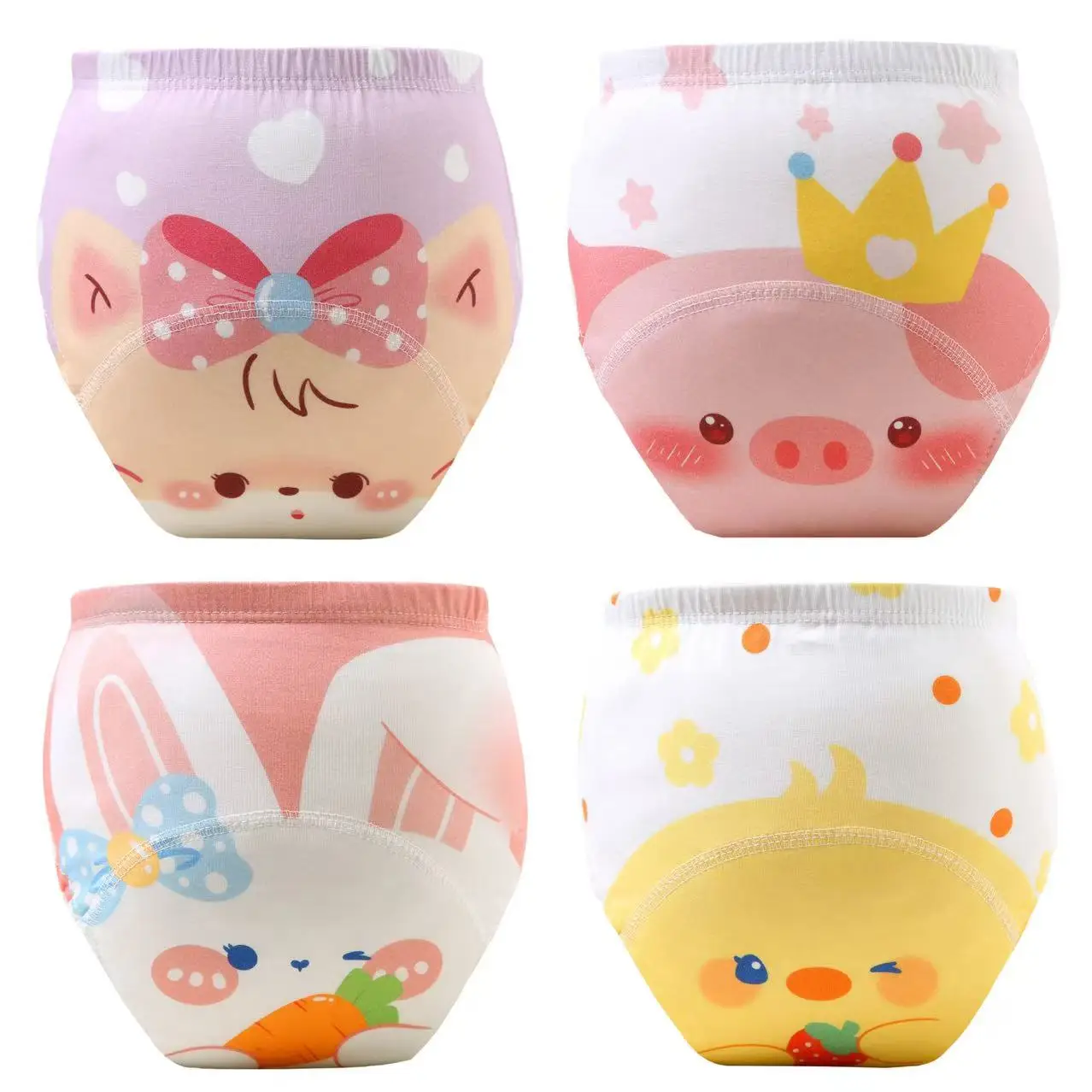 4PCS Baby Waterproof Diapers Pee Shorts Underwears Reusable Soft Ecological Cotton Toddler Potty Training Pants For Boys Girls - T01 14