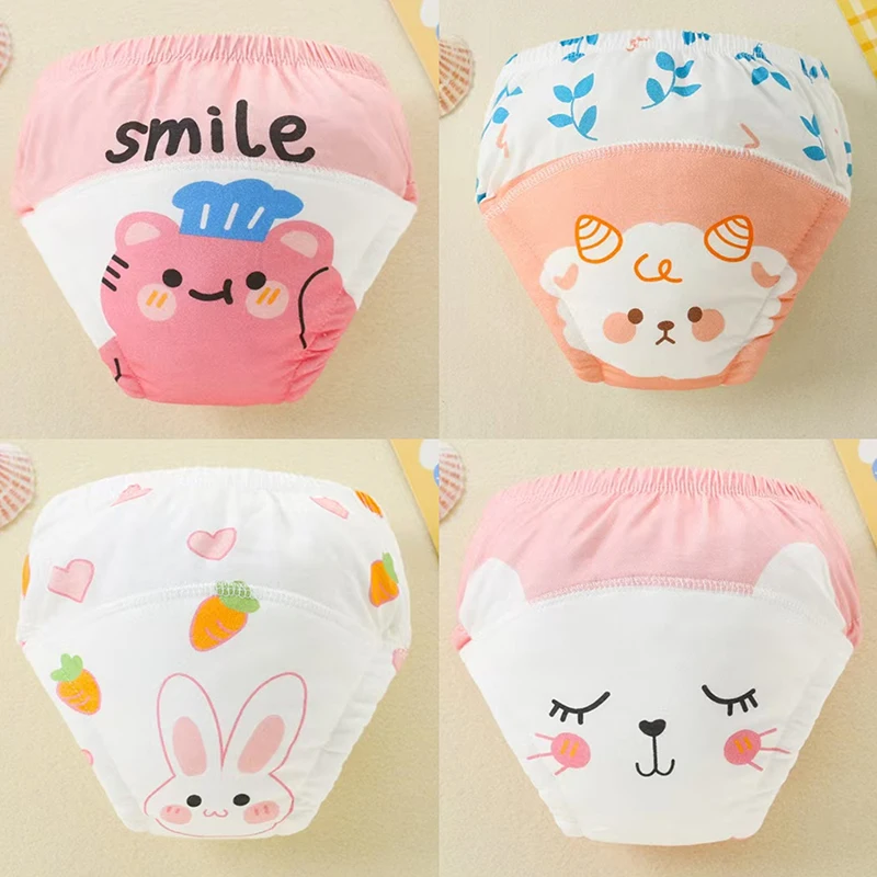 4PCS Baby Waterproof Diapers Pee Shorts Underwears Reusable Soft Ecological Cotton Toddler Potty Training Pants For Boys Girls - D02 6