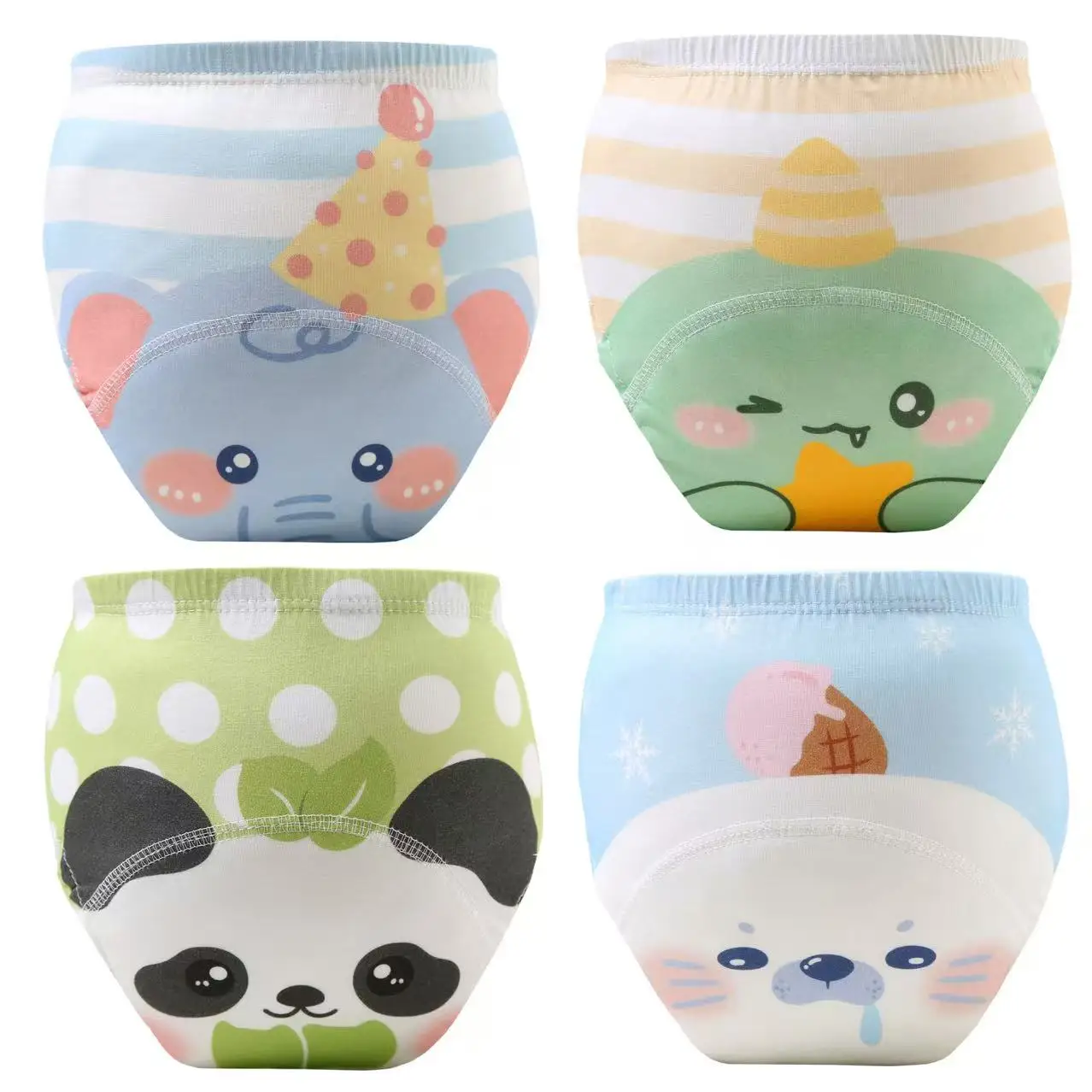 4PCS Baby Waterproof Diapers Pee Shorts Underwears Reusable Soft Ecological Cotton Toddler Potty Training Pants For Boys Girls - T02 7