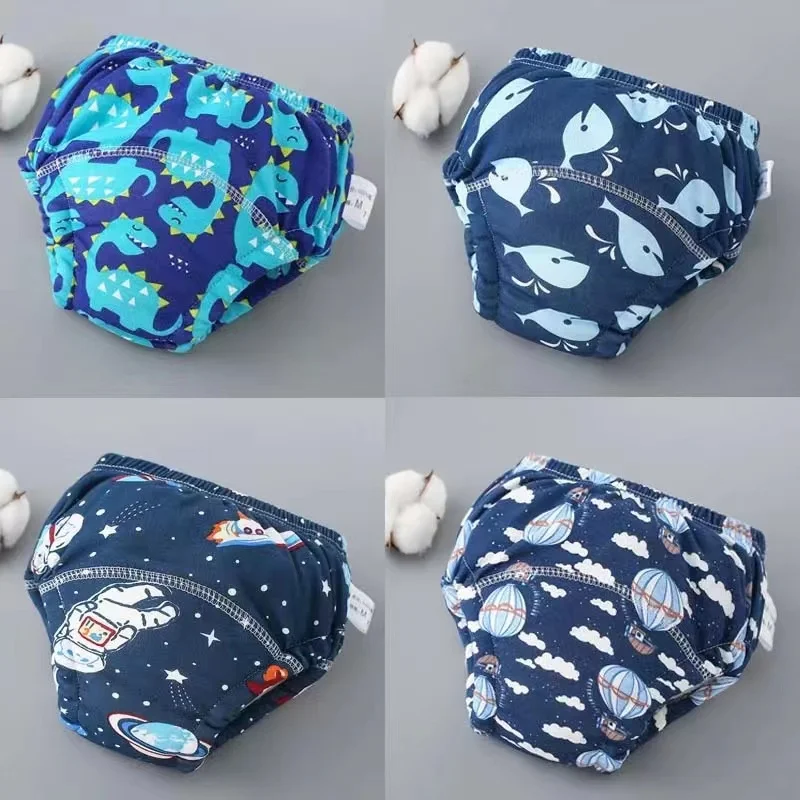 4PCS Baby Waterproof Diapers Pee Shorts Underwears Reusable Soft Ecological Cotton Toddler Potty Training Pants For Boys Girls - B01 8