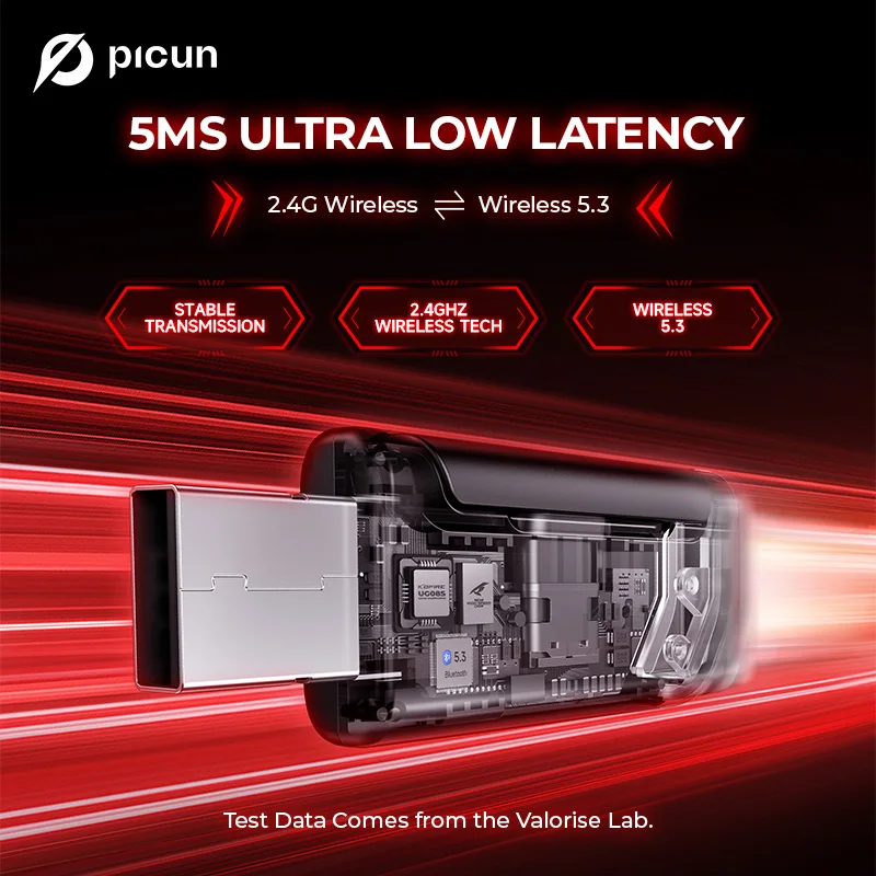 Picun G2 2.4G Wireless Gaming Headset Bluetooth Headphones 5ms Low Latency 7.1 Surround ENC Mic For PC PS4 PS5 Phone Switch 4