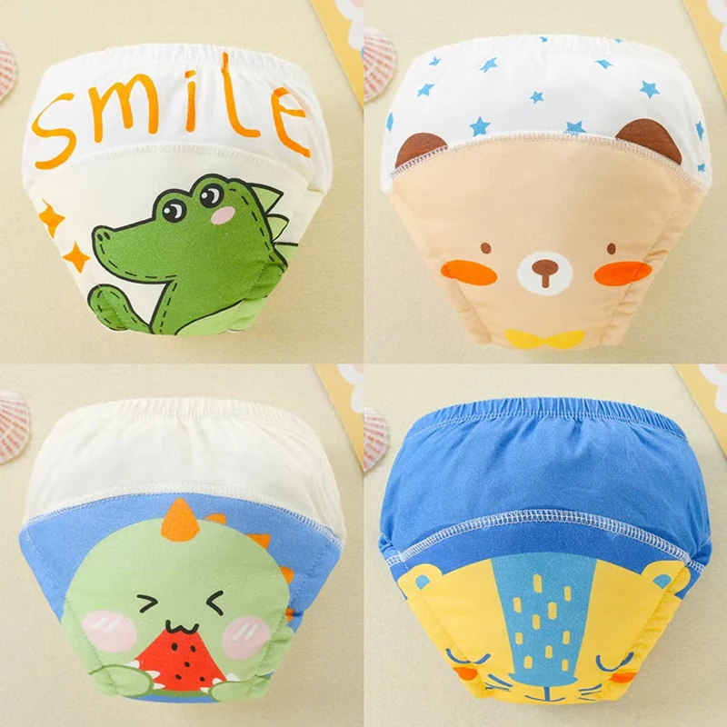 4PCS Baby Waterproof Diapers Pee Shorts Underwears Reusable Soft Ecological Cotton Toddler Potty Training Pants For Boys Girls - D01 18