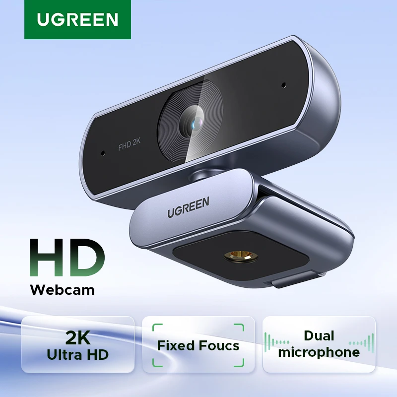 【RU】 UGREEN 2K Web cam with Microphone, Full HD 2K, Auto Light Correction, Video Webcam for Streaming 7