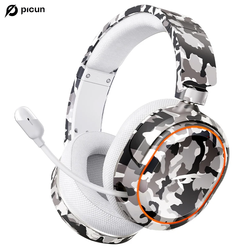 Picun G2 2.4G Wireless Gaming Headset Bluetooth Headphones 5ms Low Latency 7.1 Surround ENC Mic For PC PS4 PS5 Phone Switch – Gray 10