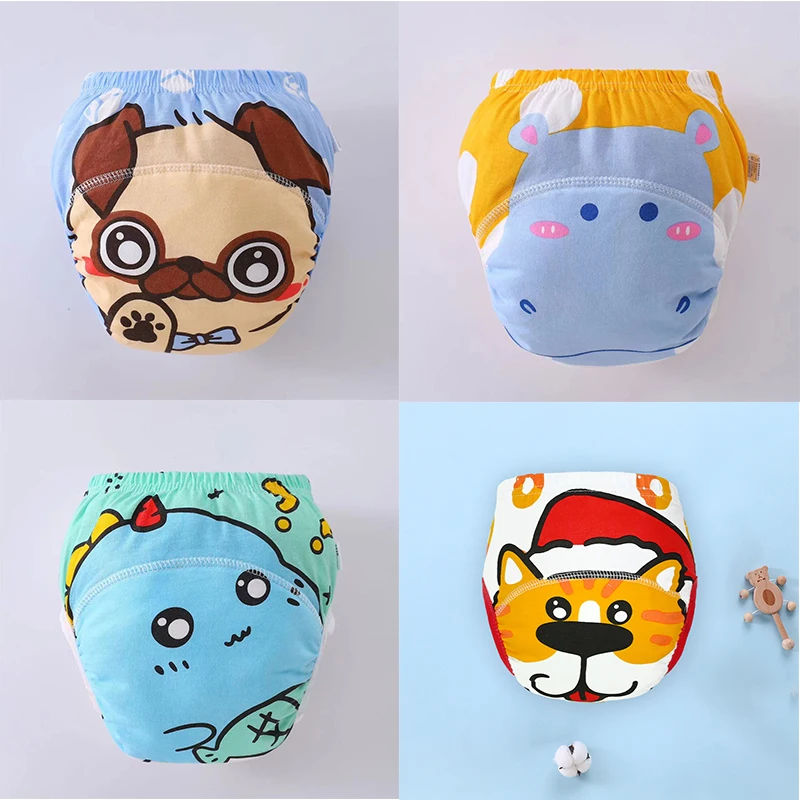 4PCS Baby Waterproof Diapers Pee Shorts Underwears Reusable Soft Ecological Cotton Toddler Potty Training Pants For Boys Girls - Q01 21