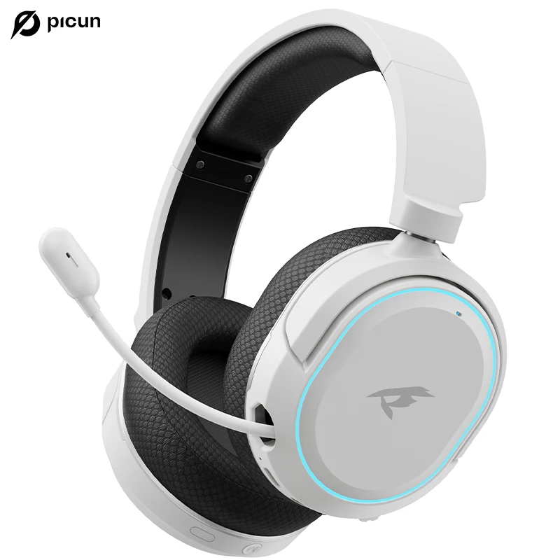 Picun G2 2.4G Wireless Gaming Headset Bluetooth Headphones 5ms Low Latency 7.1 Surround ENC Mic For PC PS4 PS5 Phone Switch – White Black 3